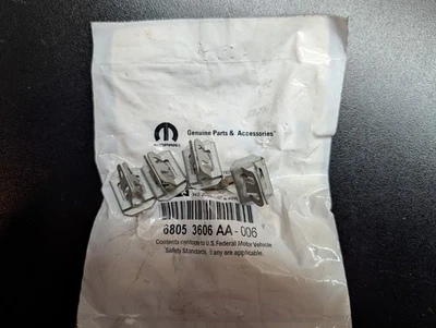 New OEM Mopar  Set of 4 Retaining Clip, Seat Adjuster Shield, Clip 68053606AA - Image 1 of 2