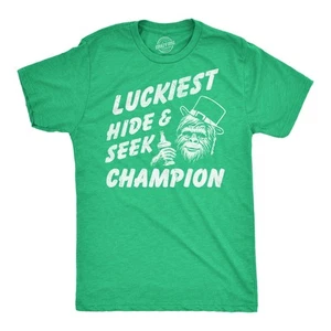 Mens Funny T Shirts Luckiest Hide And Seek Champion Sarcastic St Patricks Day - Picture 1 of 7