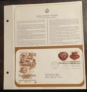 Postal Commemorative Society - 1977 Pueblo Indian Pottery - FDC - 1 - Picture 1 of 1