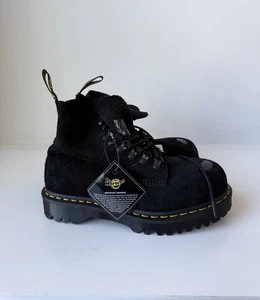 Stivali Dr Martens 1460 Pascal punta acciaio nero scamosciato taglia 8 uomo donna 9,5 nuovi - Foto 1 di 6