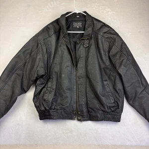Cosa Nova Mens Genuine Leather Jacket Size Large Black Biker Goth Full Zip - Picture 1 of 13