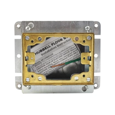 HUBBELL, INC. HUBBELL SYSTEMS B2431 STAMPED STEEL SINGLE GANG DEEP FLOOR BOX WITH BRASS COLLAR