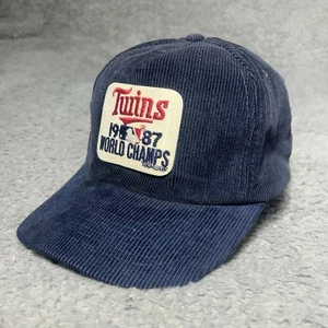 1987 Minnesota Twins World Champions Baseball Hat VINTAGE SnapBack Corduroy READ - Picture 1 of 14