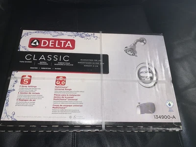 Delta Classic Bañera y Ducha Kit Áspero y Borde - Cromo Pulido - 134900-A Foto 1 de 3