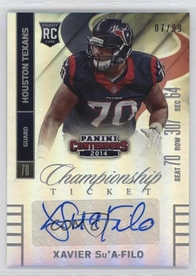 2014 Panini Contenders Championship Ticket /99 Xavier Su'A-Filo Rookie Auto RC - Image 1 of 2