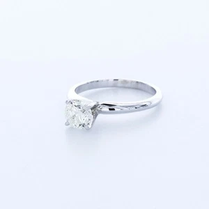 1 CT NATURAL DIAMOND D/SI1 ROUND CUT 14K WHITE GOLD PRONG CLASSIC SOLITAIRE RING - Picture 1 of 3