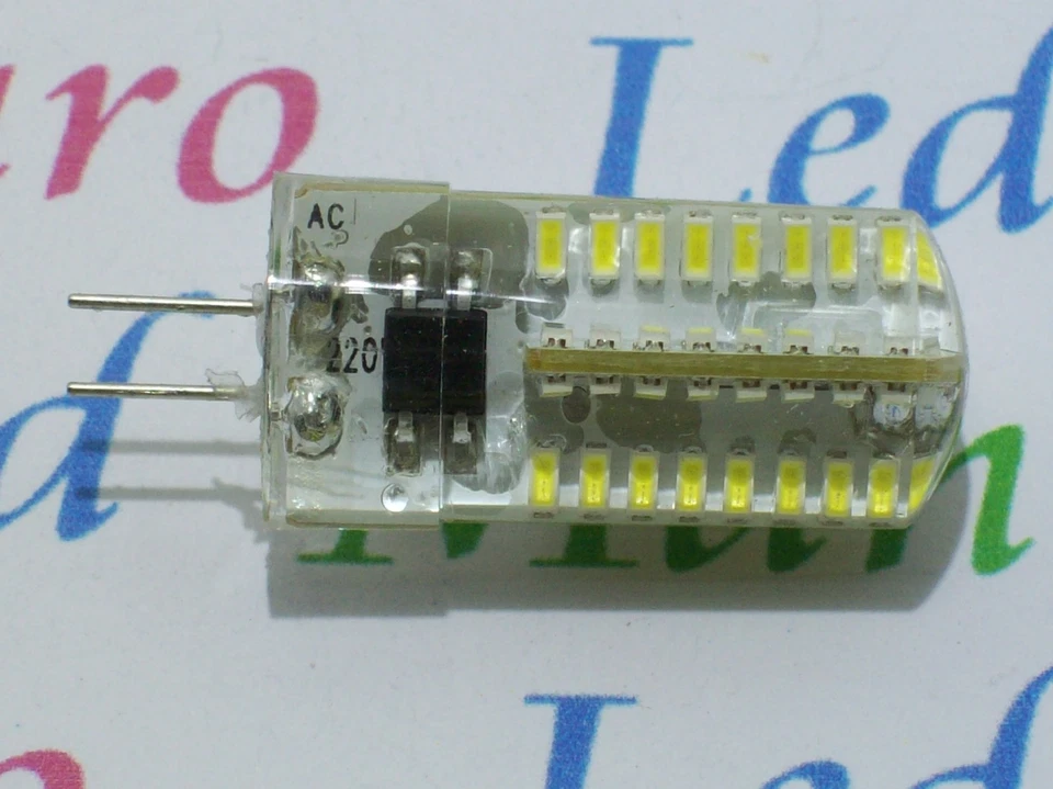 G4 AC 220V  Lampada Led 64 SMD 3014 3W 350 lumen Bianco Freddo Tipo Bispina PV - Immagine 1 di 1