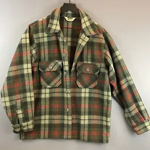 Vintage Woolrich grün kariert dick Wolle Flanell Hemd Scheunenjacke Herren 44 (passt 42) - Bild 1 von 10