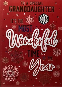 GRANDDAUGHTER CHRISTMAS CARD WORDS 7”x5” FREE P&P - Picture 1 of 2