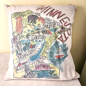Vintage J. Humphreys Minnesota Throw Pillow by  Southern Sass p1 - Picture 1 of 5