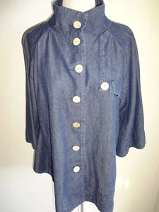 Damen Blue Jean Denim Joan Rivers Poncho Cape Medium - Bild 1 von 6