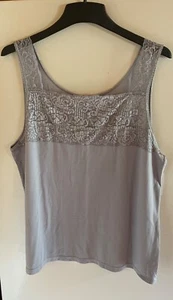 Cuddl Duds camisole 2XL silver & lace - Picture 1 of 7