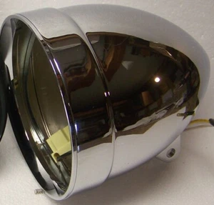 NEW 5-3/4 INCH ADJURE HB51010 SMOOTH MOTORCYCLE HEADLIGHT/HEADLAMP/LIGHT BUCKET - Picture 1 of 8