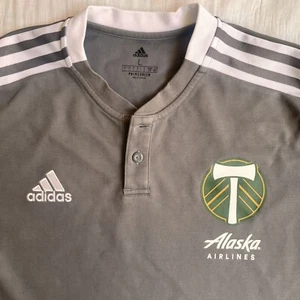 Adidas MLS Portland Timbers Soccer Jersey Shirt Alaska Airlines Men L Gray - Picture 1 of 11