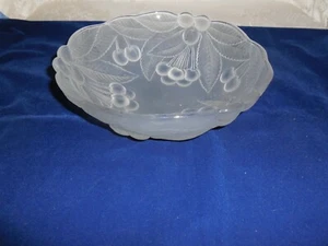 Mikasa Bountiful" Satin Frosted Console Bowl with Raised Cherries Design - Picture 1 of 7