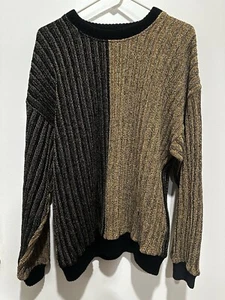 TUNDRA CANADA MERCERIZED COOGI TWO-WAY COLOR STYLE SWEATER MEDIUM - Picture 1 of 4