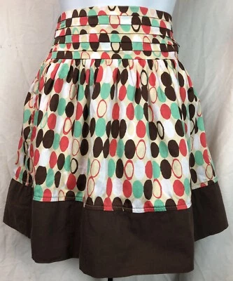 "Minifalda vintage XOXO Fit & Flare M marrón naranja puntos 31"" cintura Y2K años 90 hada" Foto 1 de 4