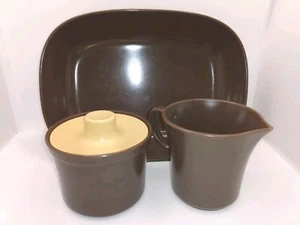 3 Piece Vintage Texas Ware Melamine Creamer & Covered Sugar Bowl With Tray/Dish - Picture 1 of 12