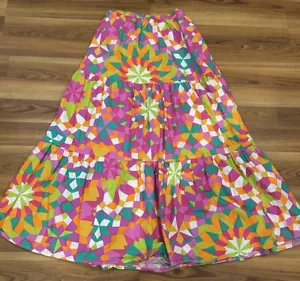 Maxi gonna floreale colorata multicolore grande bohemien pomodoro volante geometrica - Foto 1 di 6