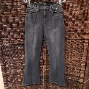 Hudson Jeans Damen 29 schwarz Holly Flare grau grau High Rise Crop Denim Hose - Bild 1 von 9