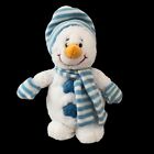 Ganz 13” Snowman Plush Stuffed Animal White Blue Scarf Hat