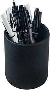 Pen Pencil Holder Cup Container PU Leather Desk Organizer Stand Decor Brush Scis - Picture 1 of 8