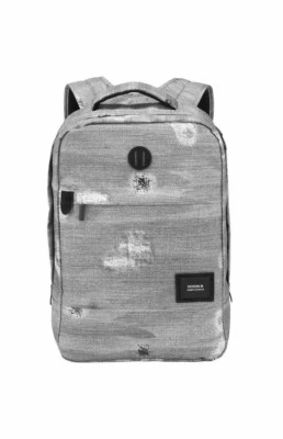 NIXON Mochila Balizas Gris Blanco Negro Estampado Texturizado Tejido Foto 1 de 3