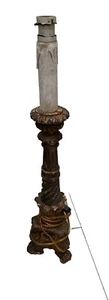antico candelabro Torciere candeliere candelabro in Legno Dorato - H62CM - Foto 1 di 10