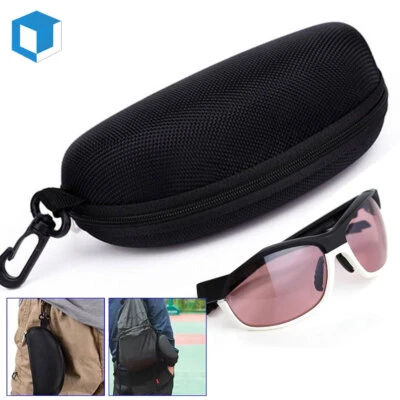 Estuche para gafas portátiles caja gafas de sol protector cremallera dura clip para cinturón grande Foto 1 de 4