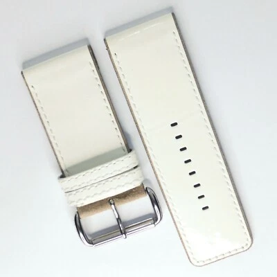 Correa de reloj Marc Jacobs 32 mm extra ancha nueva charol genuino blanco roto Foto 1 de 3