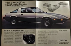 1979 Mazda RX7 Fold Out Centerfold Automobile Car Print Ad MGTC 240Z Corvette - Picture 1 of 1
