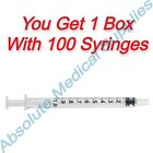 *100-Pieces* Medline 1mL Sterile Disposable Syringe Luer Slip SYR101020