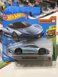 2020 Hot Wheels HW Exotics 2/10 Blue McLaren SpeedTail 227/250 Short Card - Picture 1 of 2
