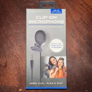 Prime Connect ClipOn Microphone 3.5 mm Audio Connector . - Picture 1 of 4