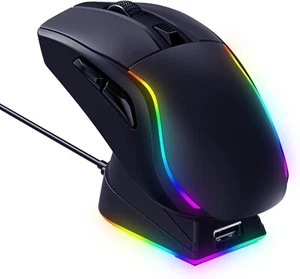 Kabellose Gaming Maus mit magnetischer RGB Ladestation Leicht 300 IPS C324 - Bild 1 von 7
