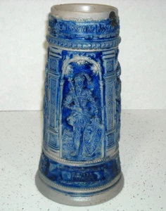 "INDEPENDENT BREWING ASSOCIATION" Chicago Blue Grey Stoneware Stein Beer Flemish - Picture 1 of 6