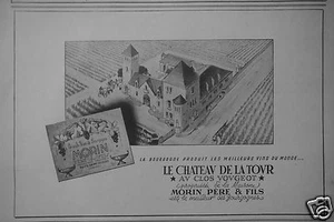 PUBLICITÉ 1949 LE CHATEAU DE LA TOUR AU CLOS VOUGEOT MORIN PÈRE - ADVERTISING - Imagen 1 de 1