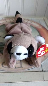 TY Beanie Baby ~ RINGO Raccoon #4014 1995 New with TAG PROTECTOR Retired - Picture 1 of 10