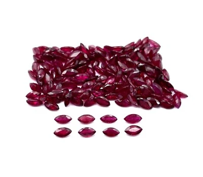 Natural Ruby Marquise Cut Loose Gemstone Lot 11 Pcs 2*4 MM 1 CT - Image 1 of 4