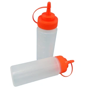3pc Picnic Condiment 8 oz Squeeze Dispenser Bottles - Ketchup Mustard BBQ Sauce - Picture 1 of 7