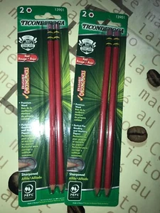 Lot Of 2 Dixon Ticonderoga Erasable Checking Pencils  Pre-Sharpened Red 13901 - Picture 1 of 7