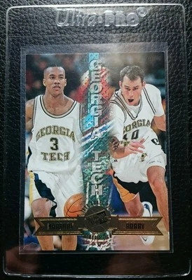Tarjeta de novato Press Pass Gold #43 1996 Stephen Marbury RC Georgia Tech como nueva  Foto 1 de 2