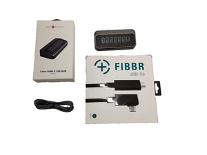Audiophile Grade 7 Port Hub And Fibbr Optical USB Cable Combo - 5Gbs USB 3.2 - Picture 1 of 6