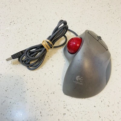 Logitech T-BB18 TrackMan Marble Wheel USB Trackball Mouse - Tested & Working - Image 1 of 4