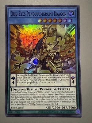 YUGIOH ODD-EYES PENDULUMGRAPH DRAGON ASIA ENGLISH EDITION CR02-AE037 SUPER RARE - Image 1 of 3