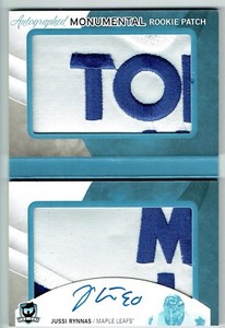 12-13 UD The Cup Autographed Monumental Rookie Patch  Jussi Rynnas  /3 