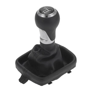 6 Speed Shift Knob with Cover for Audi A3 8P Chrome Faux Leather Black - Picture 1 of 6