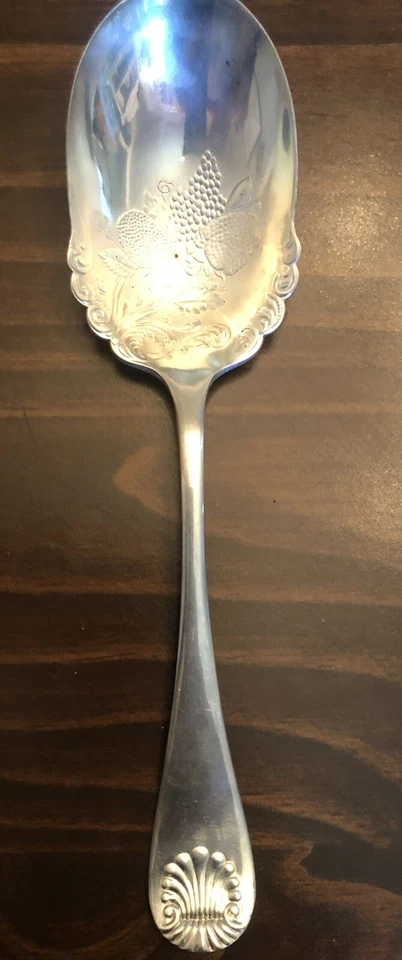 Cazuela de bayas grabada cuchara cubierta imperial plateada cubiertos 8 7/8" MCM Foto 1 de 4