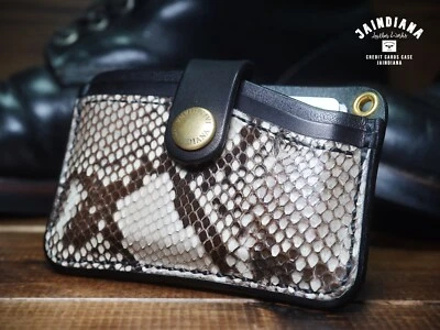 Python Skin  Credit Card Case  / Hand Sewing / From Japan - Image 1 of 4