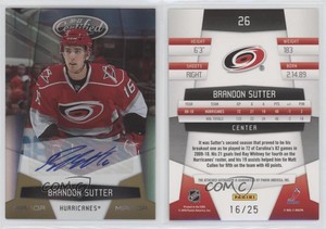 2010-11 Certified Mirror Gold Signatures /25 Brandon Sutter #26 Auto